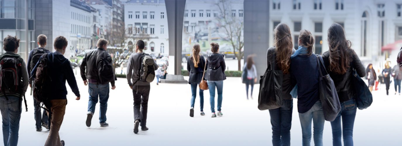people in a city